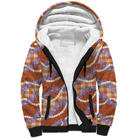 Orange Hawaii Palaka Honohono Pikake Sherpa Hoodie Hawaiian Orchid Lei Polynesian Pattern LT14 Unisex Orange - Polynesian Pride