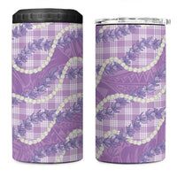 Purple Hawaii Palaka Honohono Pikake 4 in 1 Can Cooler Tumbler Hawaiian Orchid Lei Polynesian Pattern LT14 One Size: 16 oz Purple - Polynesian Pride