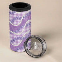 Purple Hawaii Palaka Honohono Pikake 4 in 1 Can Cooler Tumbler Hawaiian Orchid Lei Polynesian Pattern LT14 - Polynesian Pride
