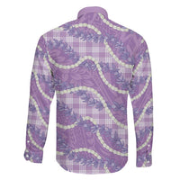 Purple Hawaii Palaka Honohono Pikake Family Matching Mermaid Dress and Hawaiian Shirt Hawaiian Orchid Lei Polynesian Pattern LT14 - Polynesian Pride