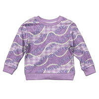 Purple Hawaii Palaka Honohono Pikake Kid Ugly Christmas Sweater Hawaiian Orchid Lei Polynesian Pattern LT14 Kid Purple - Polynesian Pride
