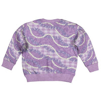 Purple Hawaii Palaka Honohono Pikake Kid Ugly Christmas Sweater Hawaiian Orchid Lei Polynesian Pattern LT14 - Polynesian Pride