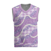 Purple Hawaii Palaka Honohono Pikake Christmas Knitted V-Neck Vest Hawaiian Orchid Lei Polynesian Pattern LT14 Purple - Polynesian Pride