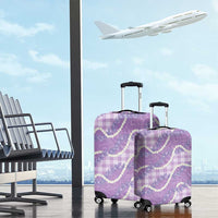 Purple Hawaii Palaka - Honohono Pikake Luggage Cover - Hawaiian Orchid Lei Polynesian Pattern LT14 - Polynesian Pride