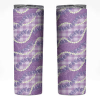 Purple Hawaii Palaka Honohono Pikake Skinny Tumbler Hawaiian Orchid Lei Polynesian Pattern LT14 Purple - Polynesian Pride