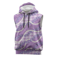 Purple Hawaii Palaka Honohono Pikake Sleeveless Hoodie Hawaiian Orchid Lei Polynesian Pattern LT14 Purple - Polynesian Pride