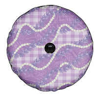 Purple Hawaii Palaka Honohono Pikake Spare Tire Cover Hawaiian Orchid Lei Polynesian Pattern LT14 - Polynesian Pride
