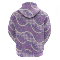 Purple Hawaii Palaka Honohono Pikake Zip Hoodie Hawaiian Orchid Lei Polynesian Pattern LT14 - Polynesian Pride