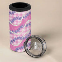 Pink Hawaii Palaka Honohono Pikake 4 in 1 Can Cooler Tumbler Hawaiian Orchid Lei Polynesian Pattern LT14 - Polynesian Pride