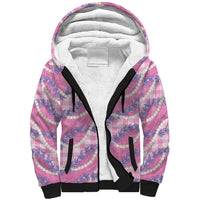 Pink Hawaii Palaka Honohono Pikake Sherpa Hoodie Hawaiian Orchid Lei Polynesian Pattern LT14 Unisex Pink - Polynesian Pride