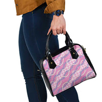 Pink Hawaii Palaka Honohono Pikake Shoulder Handbag Hawaiian Orchid Lei Polynesian Pattern - Polynesian Pride