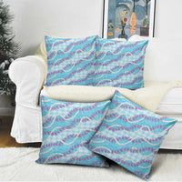 Blue Hawaii Palaka Honohono Pikake Pillow Cover Hawaiian Orchid Lei Polynesian Pattern - Polynesian Pride