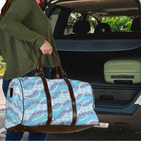Blue Hawaii Palaka Honohono Pikake Travel Bag Hawaiian Orchid Lei Polynesian Pattern - Polynesian Pride