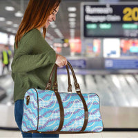 Blue Hawaii Palaka Honohono Pikake Travel Bag Hawaiian Orchid Lei Polynesian Pattern - Polynesian Pride
