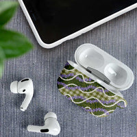 Green Hawaii Palaka Honohono Pikake AirPods Case Hawaiian Orchid Lei Polynesian Pattern - Polynesian Pride