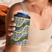 Green Hawaii Palaka Honohono Pikake 4 in 1 Can Cooler Tumbler Hawaiian Orchid Lei Polynesian Pattern LT14 - Polynesian Pride