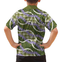 Green Hawaii Palaka Honohono Pikake Family Matching Puletasi and Hawaiian Shirt Hawaiian Orchid Lei Polynesian Pattern LT14 - Polynesian Pride