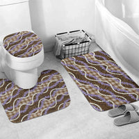 Brown Hawaii Palaka Honohono Pikake Bathroom Set Hawaiian Orchid Lei Polynesian Pattern - Polynesian Pride