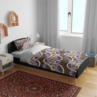 Brown Hawaii Palaka Honohono Pikake Bedding Set Hawaiian Orchid Lei Polynesian Pattern - Polynesian Pride
