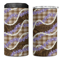 Brown Hawaii Palaka Honohono Pikake 4 in 1 Can Cooler Tumbler Hawaiian Orchid Lei Polynesian Pattern LT14 One Size: 16 oz Brown - Polynesian Pride
