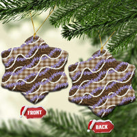 Brown Hawaii Palaka Honohono Pikake Ceramic Ornament Hawaiian Orchid Lei Polynesian Pattern - Polynesian Pride