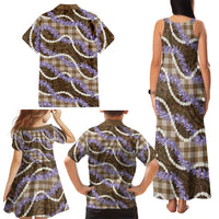 Brown Hawaii Palaka Honohono Pikake Family Matching Tank Maxi Dress and Hawaiian Shirt Hawaiian Orchid Lei Polynesian Pattern LT14 - Polynesian Pride