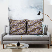Brown Hawaii Palaka Honohono Pikake Pillow Cover Hawaiian Orchid Lei Polynesian Pattern - Polynesian Pride