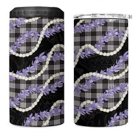 Black Hawaii Palaka Honohono Pikake 4 in 1 Can Cooler Tumbler Hawaiian Orchid Lei Polynesian Pattern LT14 One Size: 16 oz Black - Polynesian Pride
