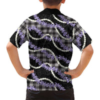 Black Hawaii Palaka Honohono Pikake Family Matching Short Sleeve Bodycon Dress and Hawaiian Shirt Hawaiian Orchid Lei Polynesian Pattern LT14 - Polynesian Pride