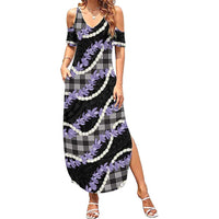 Black Hawaii Palaka Honohono Pikake Family Matching Summer Maxi Dress and Hawaiian Shirt Hawaiian Orchid Lei Polynesian Pattern LT14 Black - Polynesian Pride