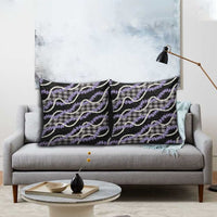 Black Hawaii Palaka Honohono Pikake Pillow Cover Hawaiian Orchid Lei Polynesian Pattern - Polynesian Pride