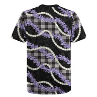 Black Hawaii Palaka Honohono Pikake Rugby Jersey Hawaiian Orchid Lei Polynesian Pattern - Polynesian Pride