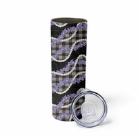 Black Hawaii Palaka Honohono Pikake Skinny Tumbler Hawaiian Orchid Lei Polynesian Pattern LT14 - Polynesian Pride