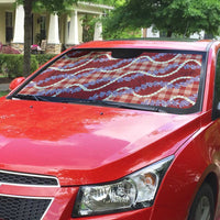 Red Hawaii Palaka Honohono Pikake Auto Sun Shade Hawaiian Orchid Lei Polynesian Pattern - Polynesian Pride