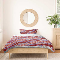 Red Hawaii Palaka Honohono Pikake Bedding Set Hawaiian Orchid Lei Polynesian Pattern - Polynesian Pride