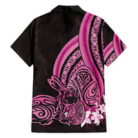 Pink Polynesia Easter Day Family Matching Off Shoulder Maxi Dress and Hawaiian Shirt Eggs With Bunny Polynesian Pattern