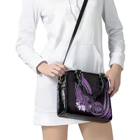 Purple Polynesia Easter Day Shoulder Handbag Eggs With Bunny Polynesian Pattern