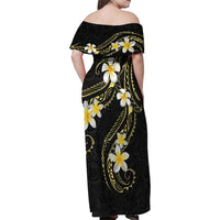 Polynesia Tattoo With Plumeria Family Matching Off Shoulder Maxi Dress and Hawaiian Shirt Elegant Vibes LT14 - Polynesian Pride