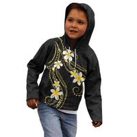 Polynesia Tattoo With Plumeria Kid Hoodie Elegant Vibes