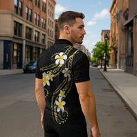 Polynesia Tattoo With Plumeria Zipper Polo Shirt Elegant Vibes