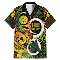 Vanuatu 1980 Family Matching Mermaid Dress and Hawaiian Shirt Ni-Van Tamtam Sand Drawing Pattern LT14 Dad's Shirt - Short Sleeve Black - Polynesian Pride