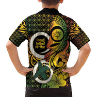 Vanuatu 1980 Family Matching Puletasi and Hawaiian Shirt Ni-Van Tamtam Sand Drawing Pattern LT14 - Polynesian Pride
