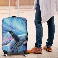 New Zealand Matariki Humpback Whale Luggage Cover Paikea Maori New Year Blue Galaxy LT14 Blue - Polynesian Pride