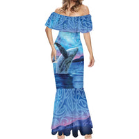 New Zealand Matariki Humpback Whale Mermaid Dress Paikea Maori New Year Blue Galaxy LT14 - Polynesian Pride