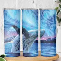 New Zealand Matariki Humpback Whale Skinny Tumbler Paikea Maori New Year Blue Galaxy LT14 - Polynesian Pride