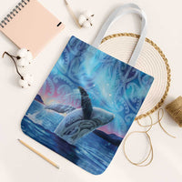 New Zealand Matariki Humpback Whale Tote Bag Paikea Maori New Year Blue Galaxy LT14 White Strap One Size Blue - Polynesian Pride