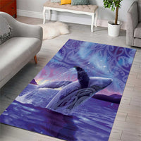 New Zealand Matariki Humpback Whale Area Rug Paikea Maori New Year Purple Galaxy LT14 - Polynesian Pride