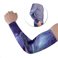 New Zealand Matariki Humpback Whale Arm Sleeves Paikea Maori New Year Purple Galaxy LT14 Set of 2 Purple - Polynesian Pride