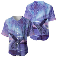 New Zealand Matariki Humpback Whale Baseball Jersey Paikea Maori New Year Purple Galaxy LT14 - Polynesian Pride