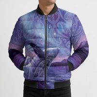 New Zealand Matariki Humpback Whale Bomber Puffer Jacket Paikea Maori New Year Purple Galaxy LT14 - Polynesian Pride